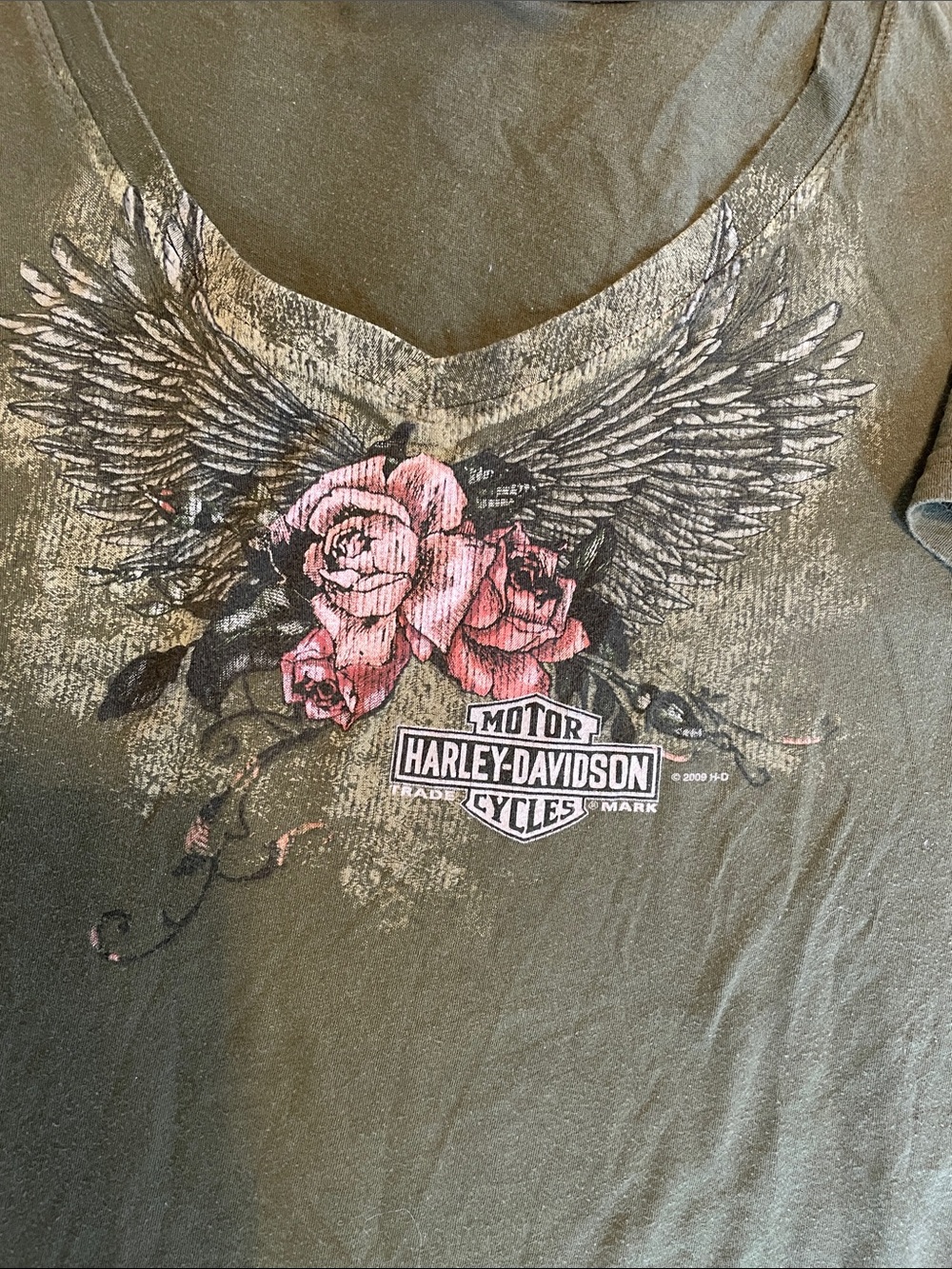 Harley-Davidson Olive Green vintage TShirt